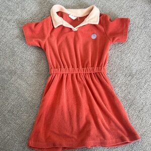 Cotton On Kids Terrycloth Coral Dress with Cream Collar 4T